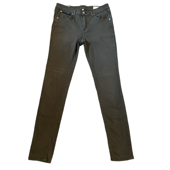 Rag & Bone Skinny Straight Leg Jeans Mid Rise Army Green Women's 29 Grunge - Picture 1 of 7